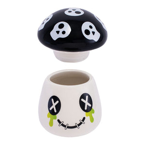 
                  
                    Load image into Gallery viewer, Mushroom Skull Ceramic Stash Jar - 4.25&amp;quot;
                  
                