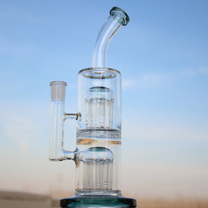 
                  
                    Load image into Gallery viewer, Glass Straight Water Pipe w/ Dual Arm Percolators 10.6&amp;quot;
                  
                