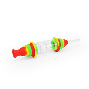 
                  
                    Load image into Gallery viewer, 7&amp;#39;&amp;#39; Silicone Deluxe Nectar Collector - Rasta
                  
                