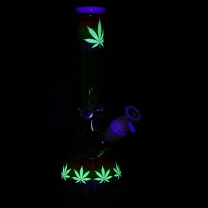 
                  
                    Load image into Gallery viewer, Rainbow Pride Glow Glass Beaker Water Pipe - 10&amp;quot;
                  
                