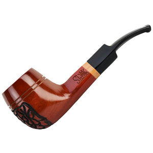 
                  
                    Load image into Gallery viewer, Shire Pipes The Roscoe | Engraved Bulldog Saddle Stem Wood Pipe
                  
                