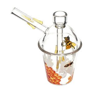 
                  
                    Load image into Gallery viewer, Buzzin&amp;#39; Bee Glass Cup Bubbler - 5.5&amp;quot;
                  
                