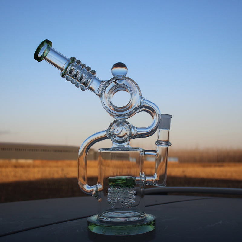 
                  
                    Load image into Gallery viewer, Recycler Style Water Pipe w/ Dual Percolator 11.5&amp;quot;
                  
                