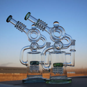 
                  
                    Load image into Gallery viewer, Recycler Style Water Pipe w/ Dual Percolator 11.5&amp;quot;
                  
                