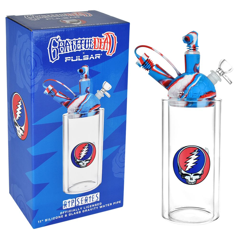 
                  
                    Load image into Gallery viewer, Grateful Dead x Pulsar Silicone &amp;amp; Glass Gravity Water Pipe - 11&amp;quot;
                  
                