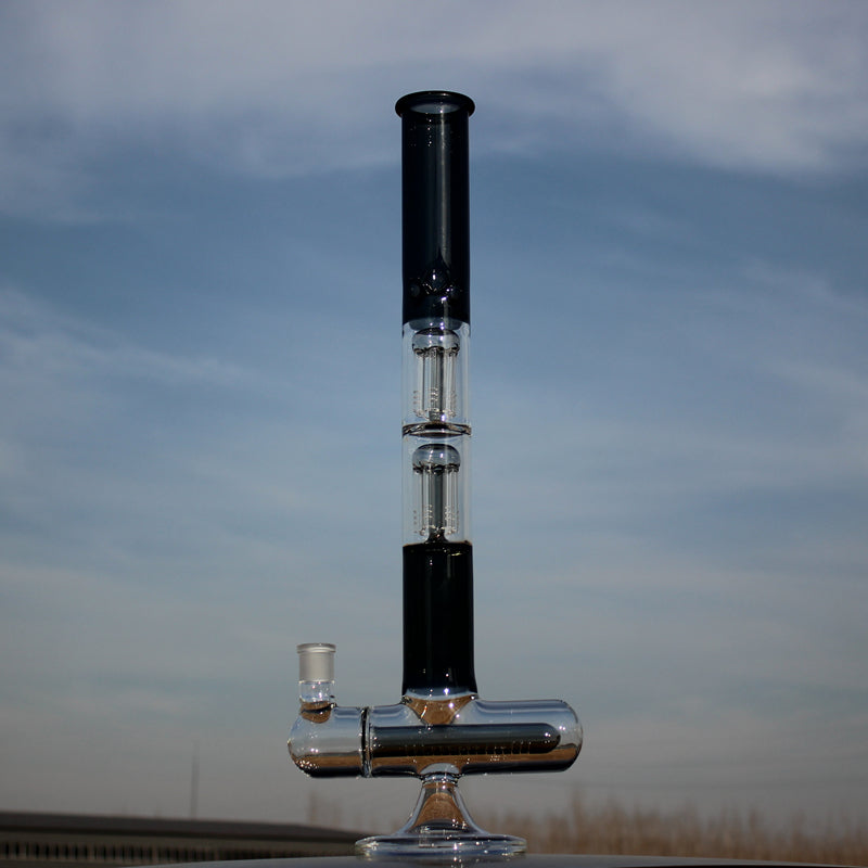 
                  
                    Load image into Gallery viewer, Inline and Dual Arm Percolated Glass Water Pipe 18&amp;quot;
                  
                