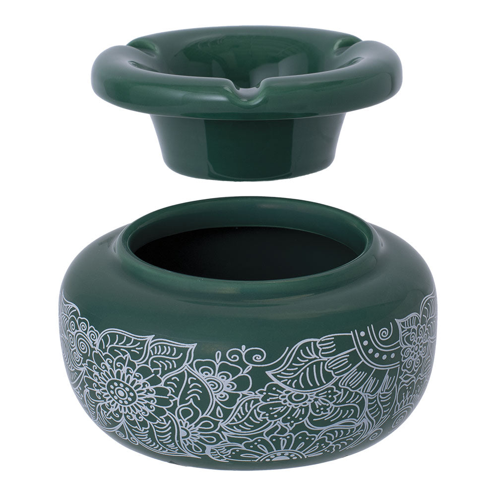 
                  
                    Load image into Gallery viewer, Moroccan Ceramic Ashtray - Green Floral
                  
                