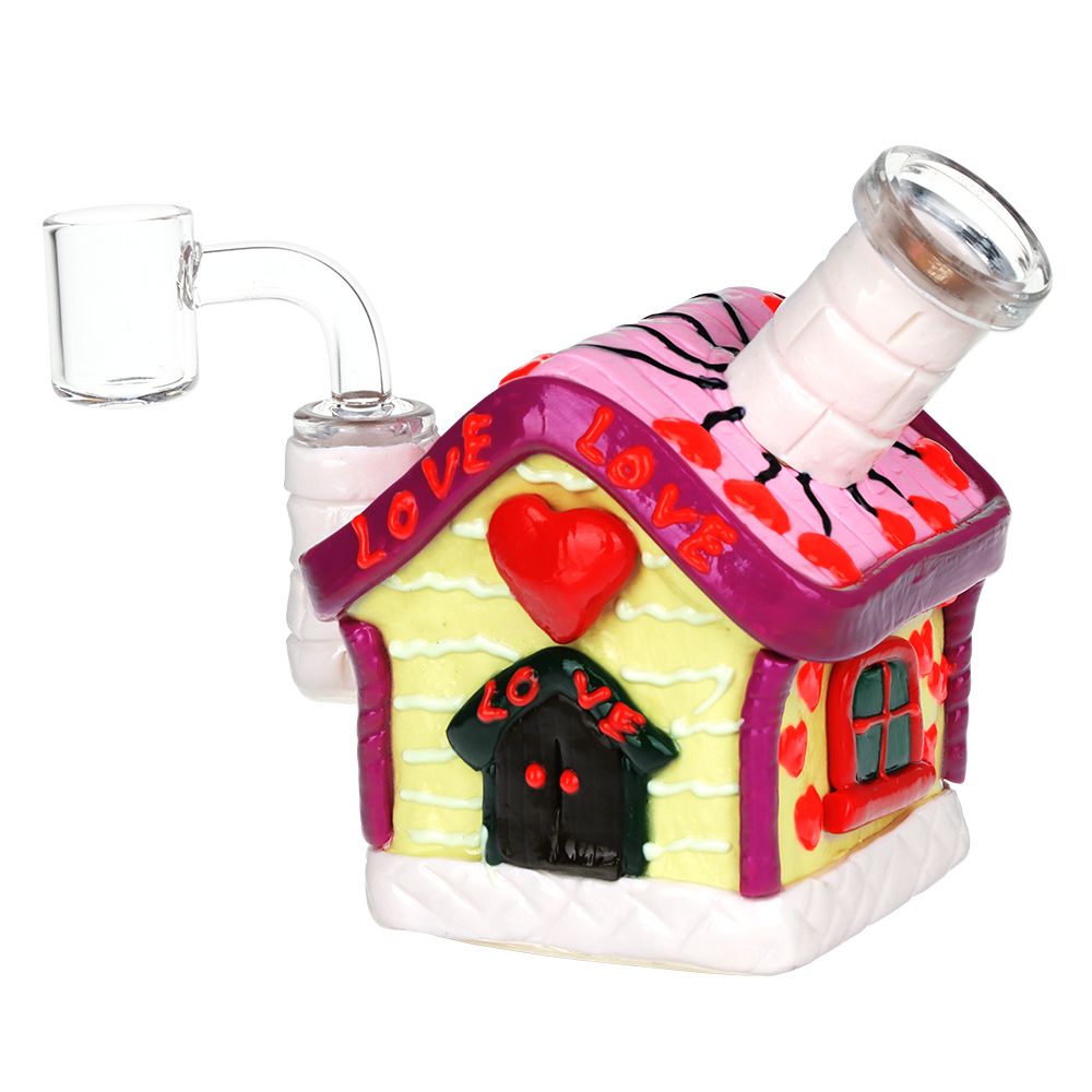 The Rig Shack Valentine's Love Shack Resin Sculpted Glass Dab Rig - 4.5