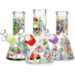 
                  
                    Load image into Gallery viewer, Monstrous Mushroom Mashup Beaker Glass Water Pipe - 8&amp;quot;/ 14mm F / Designs Vary
                  
                