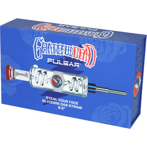 
                  
                    Load image into Gallery viewer, Grateful Dead x Pulsar Steal Your Face Glycerin Glass Dab Straw - 8.5&amp;quot;
                  
                