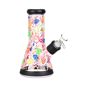 
                  
                    Load image into Gallery viewer, Phantasmagoric Glow In Dark Beaker Glass Water Pipe - 8&amp;quot; / 14mm F / Designs Vary
                  
                