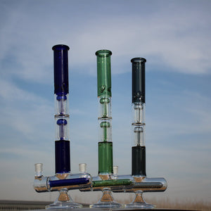 
                  
                    Load image into Gallery viewer, Inline and Dual Arm Percolated Glass Water Pipe 18&amp;quot;
                  
                