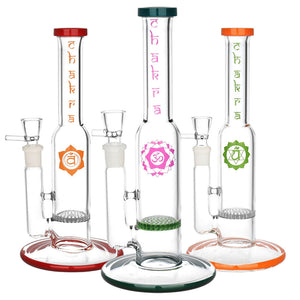 
                  
                    Load image into Gallery viewer, Radiant Chakra Water Pipe - 9&amp;quot; / 14mm F / Colors Vary
                  
                