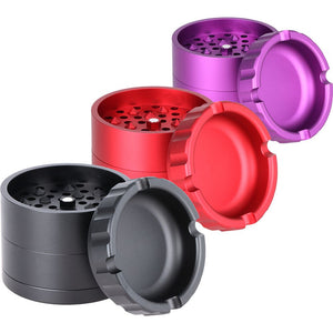 
                  
                    Load image into Gallery viewer, Aluminum Grinder with Ashtray Top - 4pc / 2.5&amp;quot; / Colors Vary
                  
                