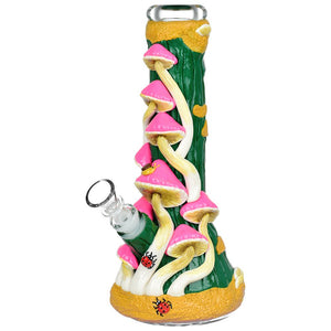 
                  
                    Load image into Gallery viewer, Mushroom Madness Glow in Dark Glass Beaker Water Pipe - 10&amp;quot; /14mm F/ Colors Vary
                  
                