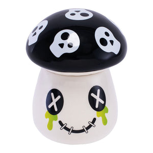 
                  
                    Load image into Gallery viewer, Mushroom Skull Ceramic Stash Jar - 4.25&amp;quot;
                  
                