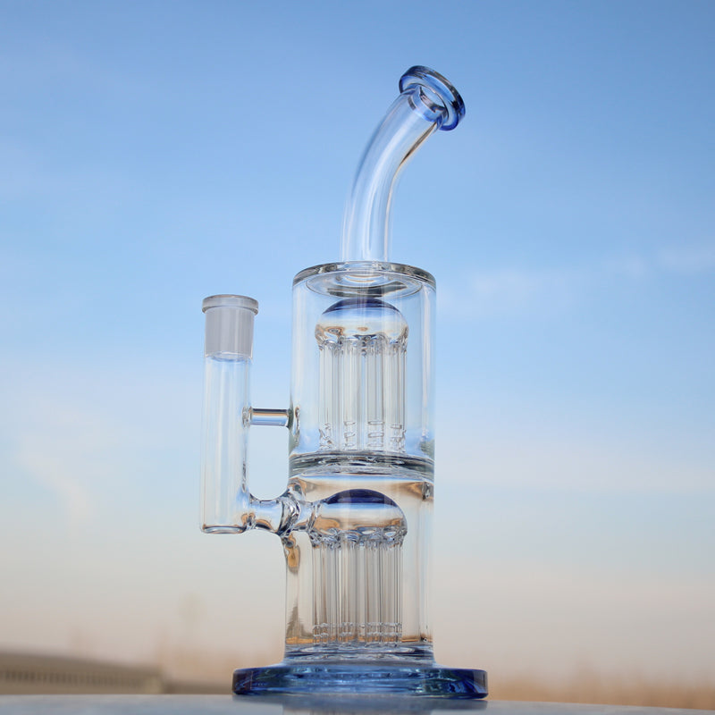 
                  
                    Load image into Gallery viewer, Glass Straight Water Pipe w/ Dual Arm Percolators 10.6&amp;quot;
                  
                