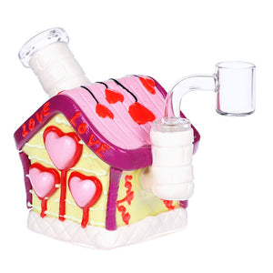 
                  
                    Load image into Gallery viewer, Valentine&amp;#39;s Love Shack Resin Sculpted Glass Dab Rig - 4.5&amp;quot; / 14mm F
                  
                