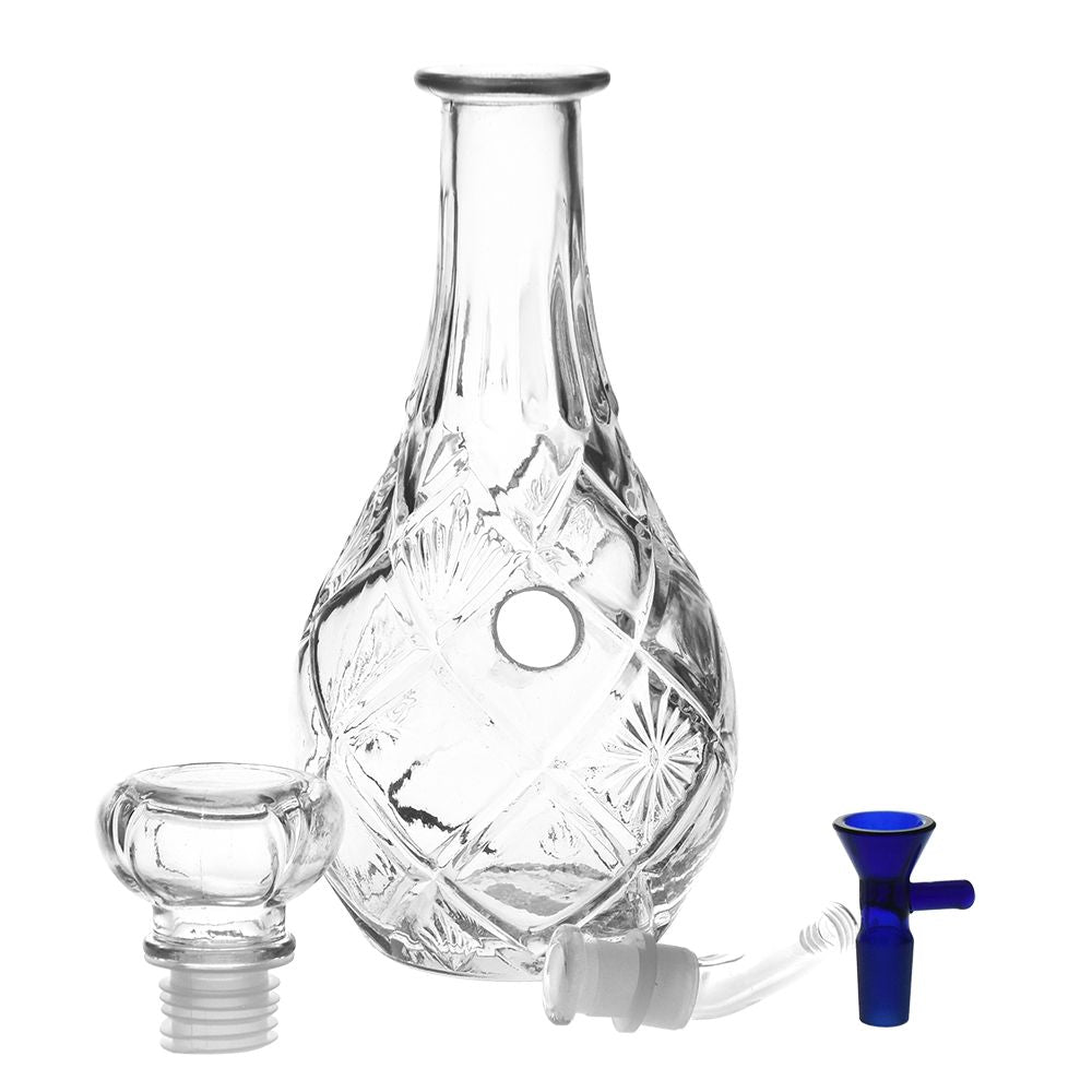 
                  
                    Load image into Gallery viewer, Vintage Decanter Style Glass Water Pipe w/ Cap - 9&amp;quot; / Lozenge
                  
                