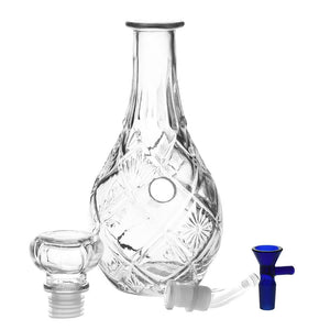 
                  
                    Load image into Gallery viewer, Vintage Decanter Style Glass Water Pipe w/ Cap - 9&amp;quot; / Lozenge
                  
                