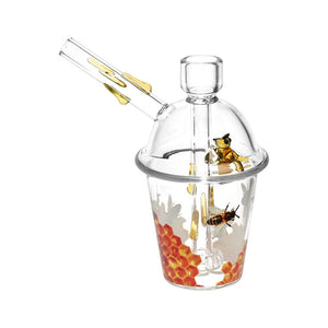 
                  
                    Load image into Gallery viewer, Buzzin&amp;#39; Bee Glass Cup Bubbler - 5.5&amp;quot;
                  
                