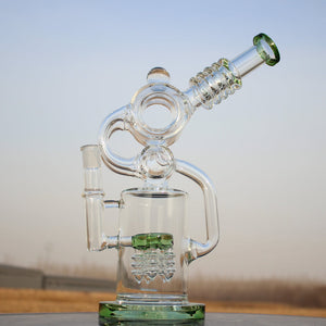 
                  
                    Load image into Gallery viewer, Recycler Style Water Pipe w/ Dual Percolator 11.5&amp;quot;
                  
                