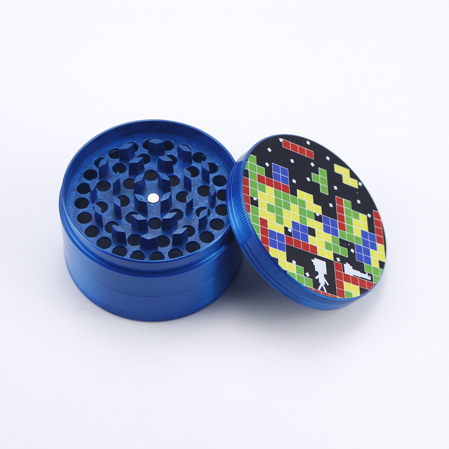 
                  
                    Load image into Gallery viewer, Tetris Design Zinc Alloy Metal Grinder 4 Piece
                  
                