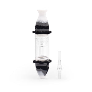 
                  
                    Load image into Gallery viewer, 7&amp;#39;&amp;#39; Silicone Deluxe Nectar Collector - Black &amp;amp; White Marble
                  
                