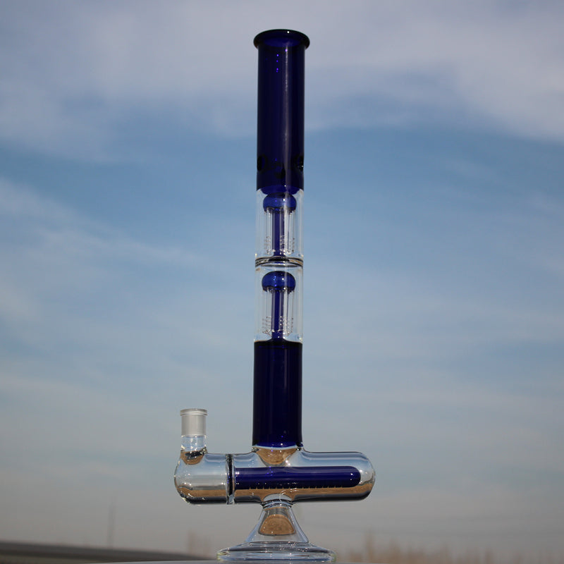 
                  
                    Load image into Gallery viewer, Inline and Dual Arm Percolated Glass Water Pipe 18&amp;quot;
                  
                