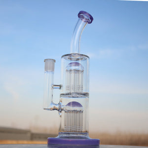 
                  
                    Load image into Gallery viewer, Glass Straight Water Pipe w/ Dual Arm Percolators 10.6&amp;quot;
                  
                