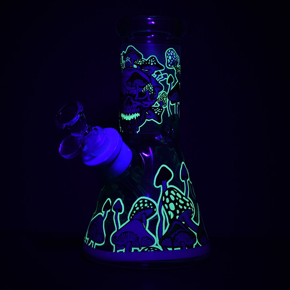 
                  
                    Load image into Gallery viewer, Monstrous Mushroom Mashup Beaker Glass Water Pipe - 8&amp;quot;/ 14mm F / Designs Vary
                  
                