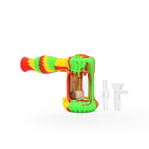 
                  
                    Load image into Gallery viewer, 6&amp;#39;&amp;#39; Duality Silicone Dual Use Bubbler - Rasta
                  
                