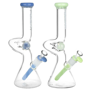 
                  
                    Load image into Gallery viewer, Kinked Marble Glass Beaker Water Pipe | 12&amp;quot; | 14mm F
                  
                