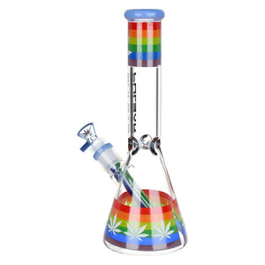 
                  
                    Load image into Gallery viewer, Rainbow Pride Glow Glass Beaker Water Pipe - 10&amp;quot;
                  
                