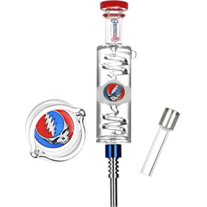 
                  
                    Load image into Gallery viewer, Grateful Dead x Pulsar Steal Your Face Glycerin Glass Dab Straw - 8.5&amp;quot;
                  
                