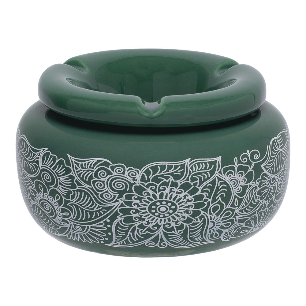 
                  
                    Load image into Gallery viewer, Moroccan Ceramic Ashtray - Green Floral
                  
                