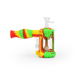
                  
                    Load image into Gallery viewer, 6&amp;#39;&amp;#39; Duality Silicone Dual Use Bubbler - Rasta
                  
                