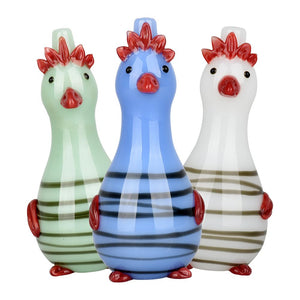 
                  
                    Load image into Gallery viewer, A Fowl Most Friendly Glass Hand Pipe - 4.5&amp;quot; / Colors Vary
                  
                
