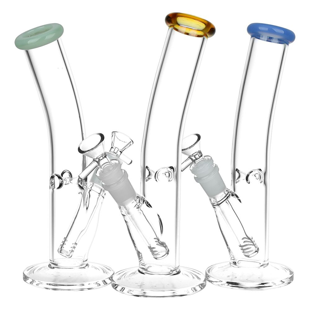 
                  
                    Load image into Gallery viewer, Classic Bent Neck Straight Tube Glass Water Pipe | 14mm F | Colors Vary
                  
                