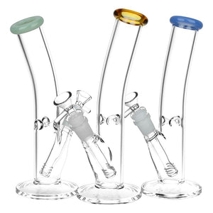 
                  
                    Load image into Gallery viewer, Classic Bent Neck Straight Tube Glass Water Pipe | 14mm F | Colors Vary
                  
                