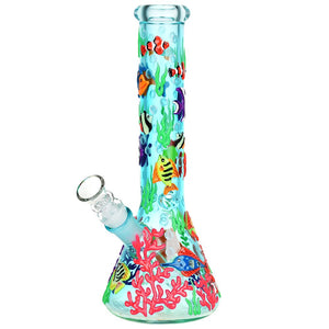 
                  
                    Load image into Gallery viewer, Reef Riot Glow In The Dark Beaker Water Pipe - 10&amp;quot; / 14mm F
                  
                