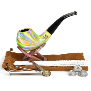 
                  
                    Load image into Gallery viewer, Shire Pipes The Sundog | Bent Apple Tapered Stem Rainbow Wood Pipe
                  
                