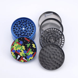 
                  
                    Load image into Gallery viewer, Tetris Design Zinc Alloy Metal Grinder 4 Piece
                  
                