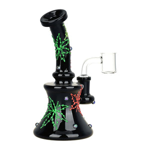 
                  
                    Load image into Gallery viewer, Neon Hemp Leaf Glow In The Dark Dab Rig - 6.5&amp;quot; / 14mm F
                  
                