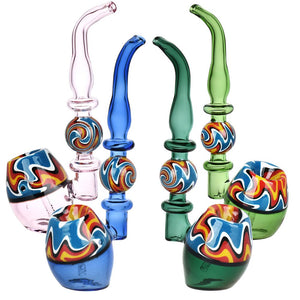 
                  
                    Load image into Gallery viewer, Wig Wag Straight Sherlock Glass Bubbler - 7&amp;quot; 2ct
                  
                