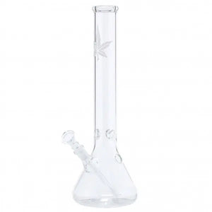 
                  
                    Load image into Gallery viewer, Hemp Leaf Beaker Glass Water Pipe 14&amp;quot;
                  
                