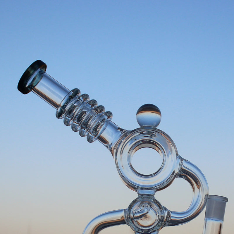 
                  
                    Load image into Gallery viewer, Recycler Style Water Pipe w/ Dual Percolator 11.5&amp;quot;
                  
                