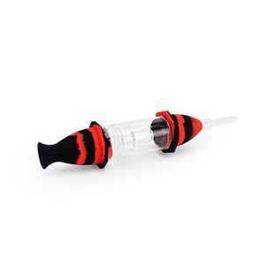 
                  
                    Load image into Gallery viewer, 7&amp;#39;&amp;#39; Silicone Deluxe Nectar Collector - Black &amp;amp; Red
                  
                
