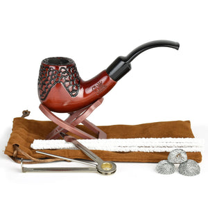 
                  
                    Load image into Gallery viewer, Shire Pipes Engraved Bent Brandy Cherry Wood - 5.5&amp;quot;
                  
                