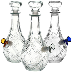 
                  
                    Load image into Gallery viewer, Vintage Decanter Style Glass Water Pipe w/ Cap - 9&amp;quot; / Lozenge
                  
                